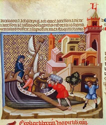 Chargement de marchandises sur un navire, du manuscrit 