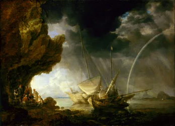 Paysage marin avec marins s