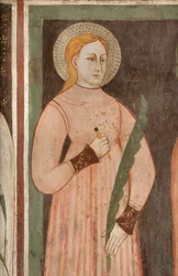 Transept nord, Autel de Saint Michel Archange, Derrière le retable les fresques de Bonifacio Bembo, Sainte Aquiline