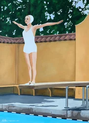 Plongeur de piscine vintage