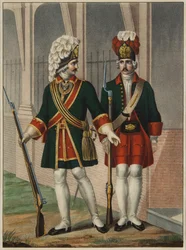 Grenadiers du régiment Preobrazhensky en 1732-1738, début des années 1840