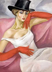 Femme en chapeau haut de forme