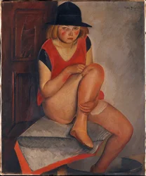 "La modèle" Peinture de Boris Grigoriev (1886-1939) vers 1926