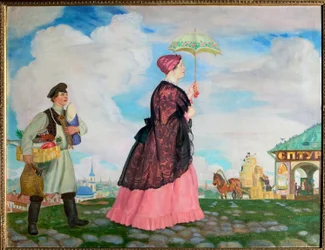 Femme de marchand avec ses achats