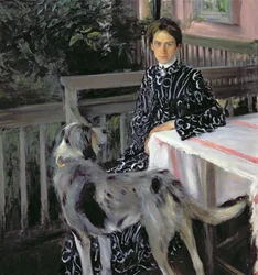 Portrait de Yulia Yevstafievna Kustodieva (1880-1942) la femme de l