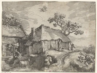 Paysage avec ferme et enlèvement de Ganymède
