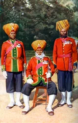 Officiers du 15e régiment sikh de Ludhiana, armée indienne, Inde, 1922