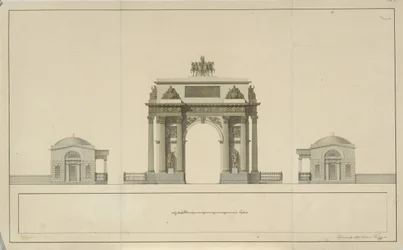 Arc de triomphe par Tverskaya Zastava à Moscou, 1826-1829