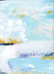 Bleu serein et or : une composition abstraite