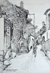 Maison avec escaliers, Culen, France