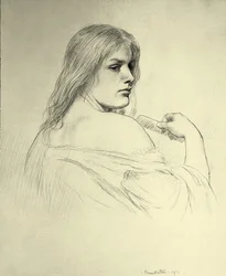 Jeune femme se peignant les cheveux - Une étude de Beatrice Stewart