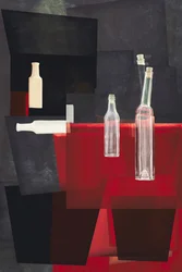 Composition abstraite avec bouteilles