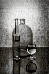 Reflets de bouteilles en verre