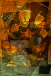 Verres abstraits aux tons chauds