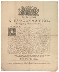 Une proclamation pour réprimer la rébellion..., 23 août 1775