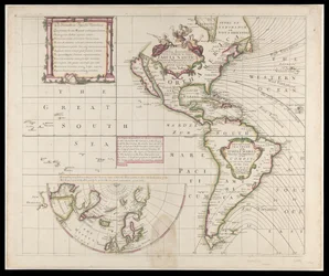 Nouvelle et correcte carte marine du monde entier montrant les variations de la boussole telles qu