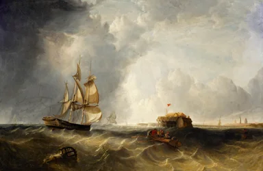Un voilier et une barque au large de Calais