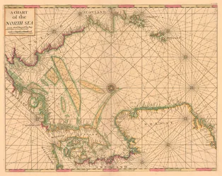 Carte de la mer du Nord : de la Norvège aux détroits de Douvres, c.1700