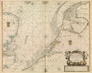 Carte de la mer du Nord et de la côte néerlandaise