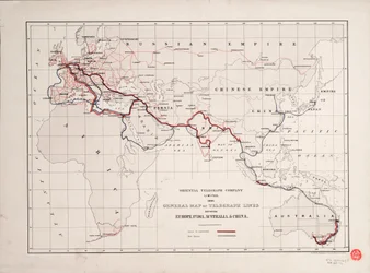 Carte générale des lignes télégraphiques entre l