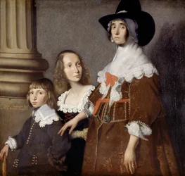 Hester Tradescant et ses beaux-enfants, John et Frances, c. 1644