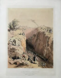 Découpe de roche à Bishopton sur le Glasgow