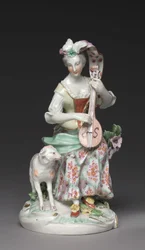 Musicien assis, Manufacture de porcelaine de Derby, vers 1765