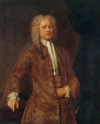 Sir George Wynne of Leeswood (huile sur bois) )