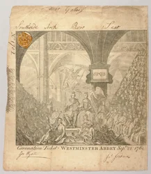 Billet pour la cérémonie du couronnement de George III à l