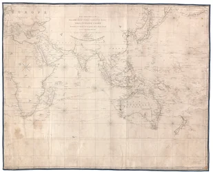 Aux officiers du service de la Compagnie des Indes orientales, cette carte de contour destinée à leur usage pour tracer la route d