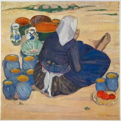 Toepfermarkt - marché aux pots (huile sur toile)