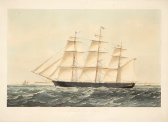 Le célèbre clipper en fer Chile 767 tonnes, appartenant à Messrs Seymour Peacock & Co de Londres