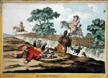 Chiens Trouvant, gravé par James Gillray (1756-1815) publié par Hannah Humphrey en 1800