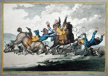 Chiens Lâchant, gravé par James Gillray (1756-1815) publié par Hannah Humphrey en 1800