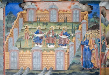Bulgarie, Monastère de Rila, fresque à l
