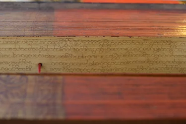 Manuscrit birman sur feuille de palmier (bois et parchemin)