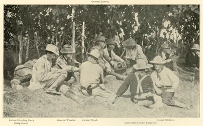 Conférence après la bataille des Rough Riders, guerre hispano-américaine, juin 1898, 1899