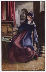 Illustration pour The Cloister and The Hearth par Charles Reade (lithographie en couleur)