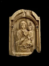 Icône de la Vierge Hodigitria désignant l