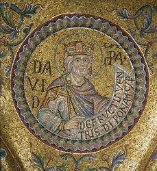 Roi David (détail) des mosaïques intérieures de la basilique Saint-Marc, 13ème siècle
