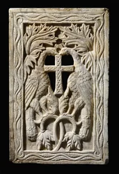 Panneau avec deux paons, 501-700