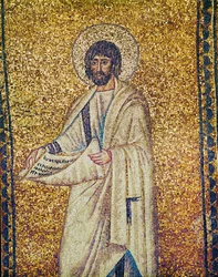 Un prophète avec une auréole et un rouleau, VIe siècle (mosaïque)