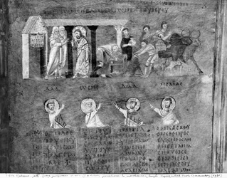 Ms EAB 664 Jésus chassant les marchands du Temple, du Codex Purpureus