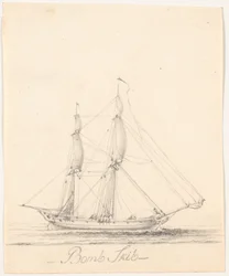 Navire-bombe avec voile de hune