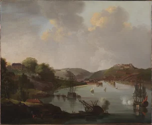 Vue de Frederikshald en Norvège