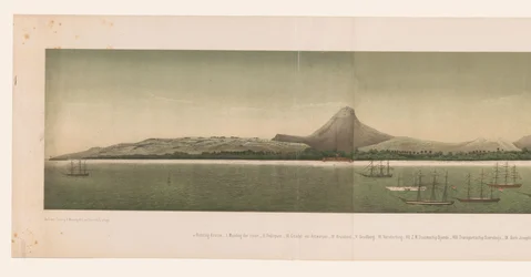 Vue de la côte de Grand-Atjeh, avec la flotte de la première expédition d