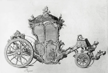 Conception pour une voiture rococo, gravure