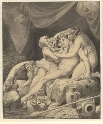 Bacchus avec trois bacchantes