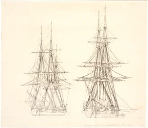 Une corvette et une brigantine à l