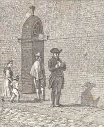 Devant une porte d